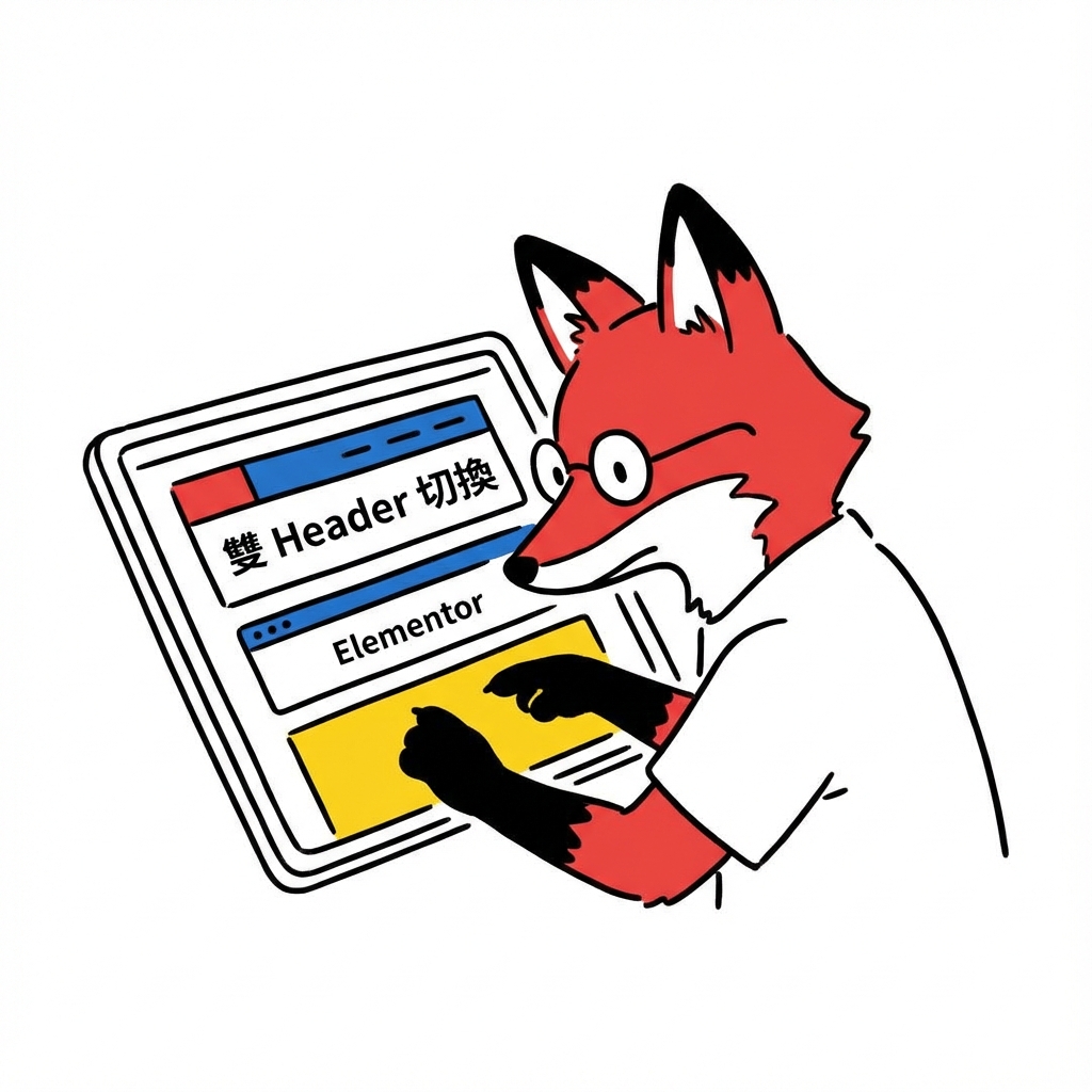 Elementor 雙 Header 切換教學圖